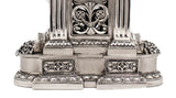 FINE ITALIAN SILVER PLATED SWIRL CHASED ORNATE TABLE CLOCK