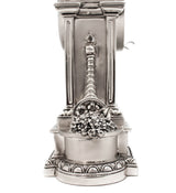 FINE ITALIAN SILVER PLATED SWIRL CHASED ORNATE TABLE CLOCK