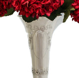 TALL ANTIQUE GORHAM 925 STERLING SILVER HANDMADE FLORAL CHASED FLOWER VASE
