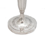 TALL ANTIQUE GORHAM 925 STERLING SILVER HANDMADE FLORAL CHASED FLOWER VASE