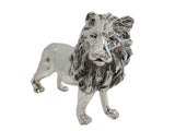 FINE SMALL ITALIAN SILVER PLATED HANDMADE DETAILED FIERCE LION KING FIGURINE