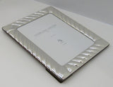 ITALIAN 925 STERLING SILVER HANDMADE GLOSSY MODERN FLUTED 7 X 9 PICTURE FRAME