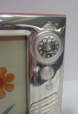 ITALIAN 925 STERLING SILVER PINK BABY CHICK EGG 5 X 7 PICTURE FRAME ITNY2003R-3