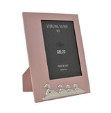 Gelco FINE Italian 925 Sterling Silver & Pink Wood Ducks Picture Frame