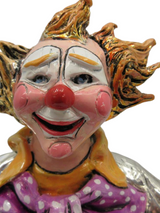 ITALIAN SILVER PLATED & MULTI COLOR ENAMEL HANDMADE DUCK MAGICIAN CLOWN FIGURINE