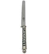 FINE 925 STERLING SILVER HANDMADE MODERN BLUE CUT OUT SERRATED VICTORINOX KNIFE