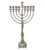FINE 925 STERLING SILVER HANDMADE SHINY SLEEK FLUTED FINISH CHANUKAH MENORAH
