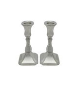 FINE MINI 925 STERLING SILVER HANDMADE MODERN SHINY SLEEK SIMPLE CANDLESTICKS