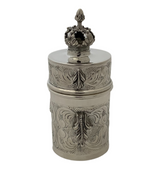SMALL 925 STERLING SILVER HANDMADE LEAF APPLIQUE ORNATE SWIRL BESUMIM HOLDER