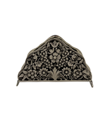 ITALY 925 STERLING SILVER HANDMADE FLORAL FLOWER REPOUSSE ORNATE NAPKIN HOLDER
