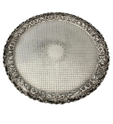 S. KIRK & SON 925 STERLING SILVER HANDMADE ELEGANT FLORAL UNIQUE ROUND PLATE