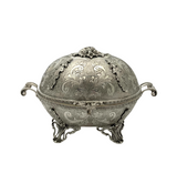 925 STERLING SILVER HANDMADE FLORAL LEAF APPLIQUE MATTE SHINY CARRIAGE ESROG BOX