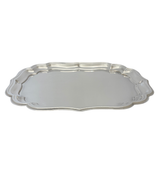 FINE ITALIAN 925 STERLING SILVER HANDMADE SHINY SLEEK RECTANGLE SERVING TRAY