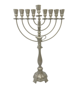 FINE 925 STERLING SILVER HANDMADE MODERN SHINY & SLEEK CLASSIC CHANUKAH MENORAH