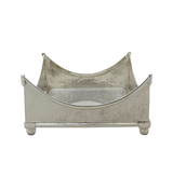 FINE 925 STERLING SILVER HANDMADE MODERN STRIATED SHINY SLEEK FLAT NAPKIN HOLDER
