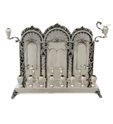 ANTIQUE ITALIAN MAZZUCATO 925 STERLING SILVER HANDMADE LION SHINY SLEEK MENORAH