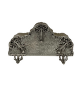 FINE 925 STERLING SILVER HANDMADE LEAF APPLIQUE ORNATE MATTE NAPKIN HOLDER