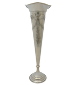 ANTIQUE BAILEY, BANKS & BIDDLE 925 STERLING SILVER FLORAL ORNATE TRUMPET VASE