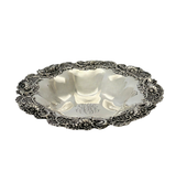 ANTIQUE BAILEY BANKS & BIDDLE 925 STERLING SILVER HANDMADE FLORAL LACE DISH