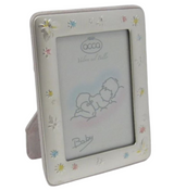 FINE ITALIAN SILVER LAMINATE PINK BABY BUTTERFLY FLORAL MATTE PICTURE FRAME