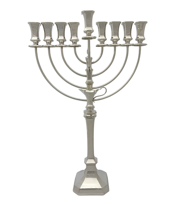 FINE 925 STERLING SILVER HANDMADE MODERN SHINY & SLEEK CLASSIC CHANUKAH MENORAH