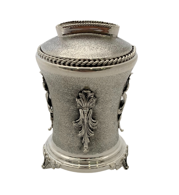 FINE 925 STERLING SILVER HANDMADE CHASED LEAF ORNATE MATTE & SHINY TZEDAKA BOX