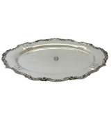 ANTIQUE AMERICAN REDLICH 925 STERLING SILVER HANDMADE ORNATE OVAL PLATTER TRAY