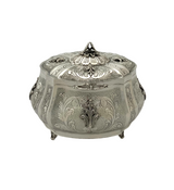 925 STERLING SILVER HANDMADE LEAF APPLIQUE CHASED SWIRL MATTE SHINY ESROG BOX