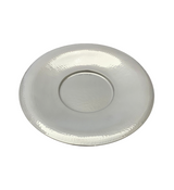FINE ITALIAN 925 STERLING SILVER HANDMADE HAMMERED SHINY MODERN ROUND PLATE TRAY