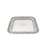 ANTIQUE DOMINICK & HAFF 925 STERLING SILVER HANDMADE REPOUSSÉ SQUARE TRAY