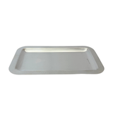 ITALIAN 925 STERLING SILVER HANDMADE MODERN HAMMERED SLEEK RECTANGLE PLATE TRAY