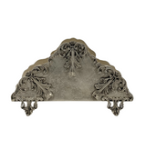 FINE 925 STERLING SILVER HANDMADE LEAF APPLIQUE ORNATE MATTE NAPKIN HOLDER