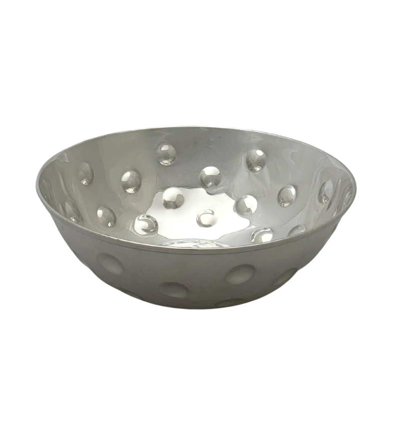 FINE ITALIAN 925 STERLING SILVER HANDMADE MODERN SHINY SLEEK DIMPLE BOWL DISH