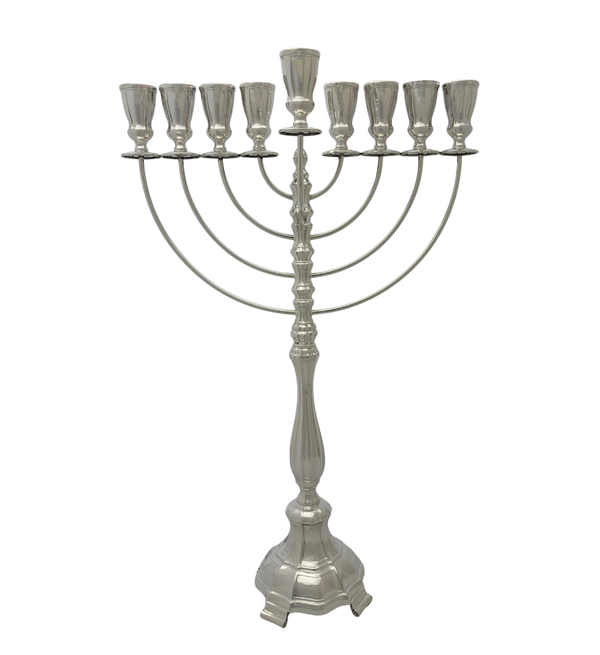 FINE 925 STERLING SILVER HANDMADE MODERN SHINY & SLEEK CLASSIC CHANUKAH MENORAH