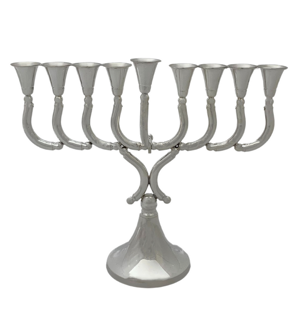 FINE SMALL 925 STERLING SILVER HANDMADE MODERN SHINY SLEEK CHANUKAH MENORAH