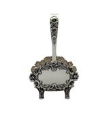 TOPAZIO 925 STERLING SILVER HANDMADE FLORAL ORNATE SHINY SLEEK NAPKIN HOLDER