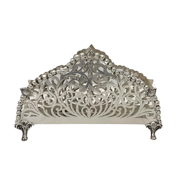 FINE 925 STERLING SILVER HANDMADE OPEN SWIRL PIERCED ORNATE SLEEK NAPKIN HOLDER
