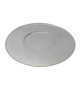 FINE 925 STERLING SILVER HANDMADE 15" DIAMETER SHINY SLEEK ROUND PLATTER TRAY