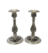 ANTIQUE 1932 S. KIRK & SON 925 STERLING SILVER HANDMADE REPOUSSE CANDLESTICKS