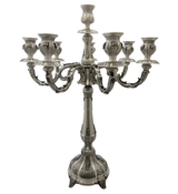 FINE 925 STERLING SILVER HANDMAD LEAF APPLIQUE CHASED ORNATE 8 LIGHT CANDELABRA