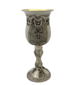 FINE 925 STERLING SILVER HANDMADE LEAF APPLIQUE ORNATE MATTE & SHINY ELIYAHU CUP