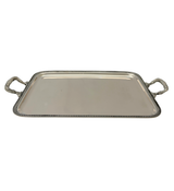 VINTAGE ITALIAN BOGGIALI 800 SILVER HANDMADE SLEEK RECTANGLE TWO HANDLED TRAY