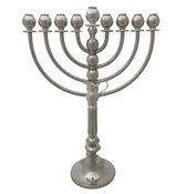 FINE TOPAZIO 925 STERLING SILVER HANDMADE MODERN HAMMERED SLEEK ROUND MENORAH