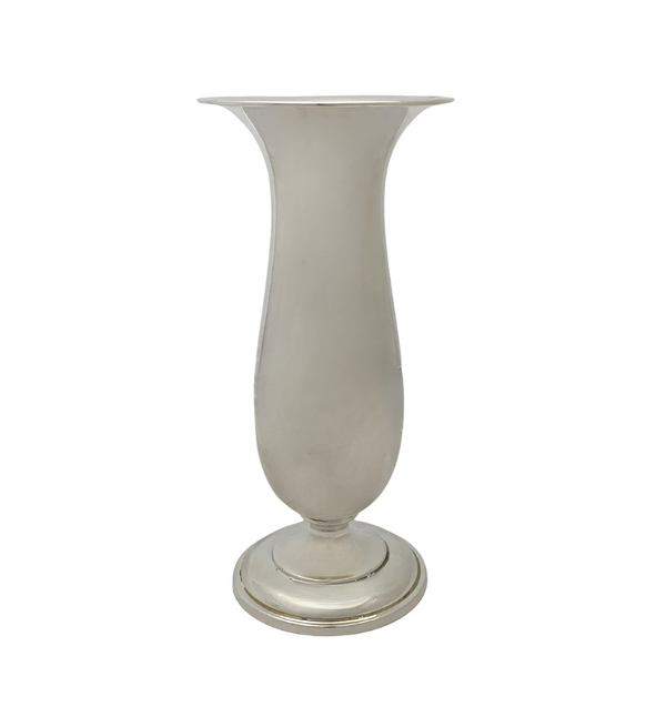 ANTIQUE WALLACE AMERICAN 925 STERLING SILVER HANDMADE SHINY SLEEK FLOWER VASE