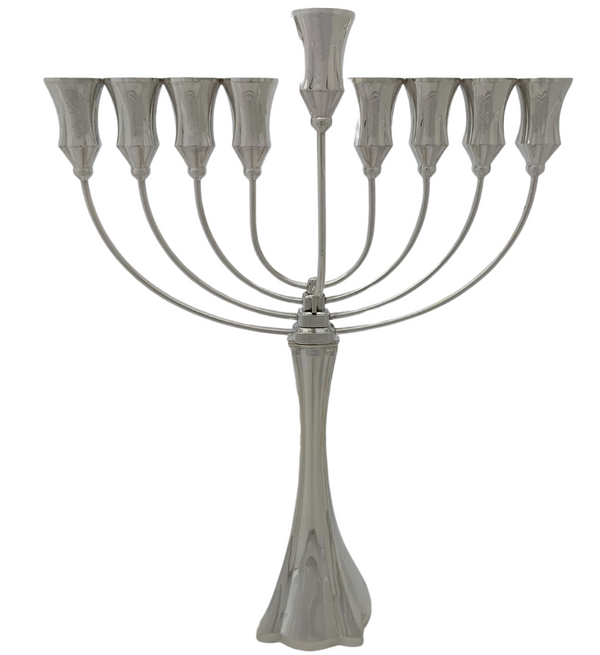 FINE TALL 925 STERLING SILVER HANDMADE MODERN ELEGANT SIMPLE SHINY SLEEK MENORAH