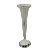 ANTIQUE REED & BARTON 925 STERLING SILVER & WEIGHTED MONOGRAMMED TRUMPET VASE