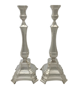 FINE 925 STERLING SILVER HANDMADE MODERN HAMMERED & SHINY SLEEK CANDLESTICKS
