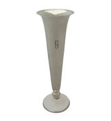 ANTIQUE TIFFANY & CO STERLING SILVER MONOGRAMMED SHINY SLEEK FLOWER TRUMPET VASE