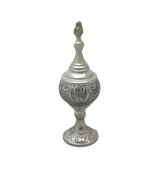 925 STERLING SILVER HANDMADE CHASED SWIRL MATTE SHINY BESAMIM HOLDER & COVER