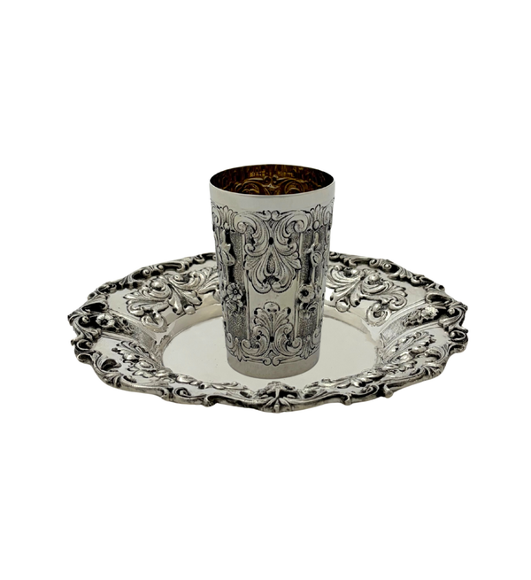 FINE ITALIAN 925 STERLING SILVER HANDMADE FLORAL LEAF ORNATE SHINY